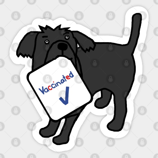 Cute Dog with Vaccinated Sign Sticker by ellenhenryart